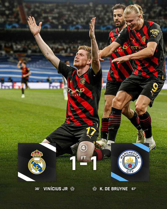 UEFA Champions League | Real Madrid và Man City bất phân thắng bại tại Bernabeu   - Ảnh 1.