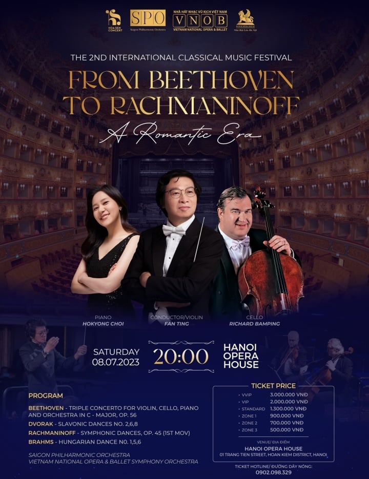Liên hoan Âm nhạc Cổ điển Quốc tế lần thứ hai với chủ đề "From Beethoven to Rachmaninoff: A Romantic Era" sẽ được tổ chức tại Nhà hát Lớn.
