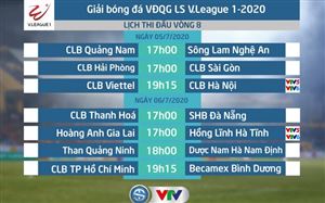 Lịch thi đấu và trực tiếp vòng 8 V.League 2020: CLB Viettel – CLB Hà Nội, Hoàng Anh Gia Lai – Hồng Lĩnh Hà Tĩnh