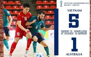 Giải Futsal Đông Nam Á 2022 | Thắng Australia 5-1, ĐT Việt Nam cầm chắc vào bán kết