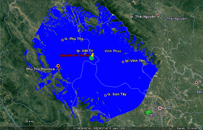 Bản đồ DVB T2 tại Phú Thọ