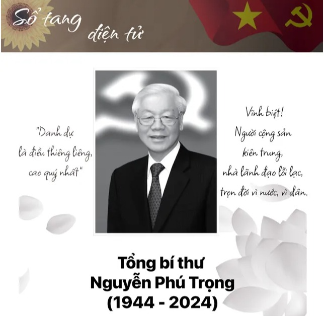 Người dân có thể gửi lời chia buồn, tri ân, chia sẻ ký ức về Tổng Bí thư Nguyễn Phú Trọng trên VNeID