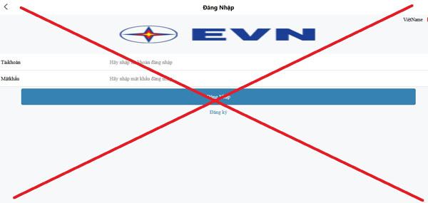 Phát hiện thêm 1 trang web giả mạo thương hiệu EVN