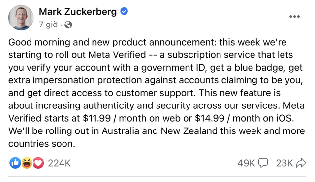Facebook bán tích xanh, giá từ 12 USD - Ảnh 1.