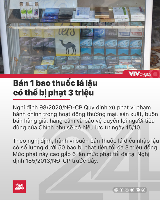 Tin nóng đầu ngày 23/9: Bán 1 bao thuốc lá lậu có thể bị phạt 3 triệu đồng - Ảnh 3.