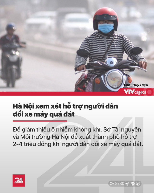 Tin nóng đầu ngày 6/9: Hà Nội hỗ trợ người dân 2 - 4 triệu đồng đổi xe máy quá đát - Ảnh 1.