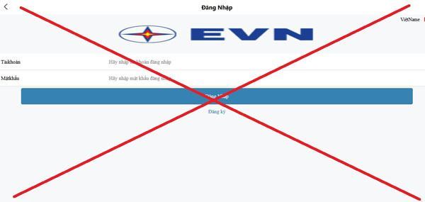 Phát hiện thêm trang web giả mạo thương hiệu EVN