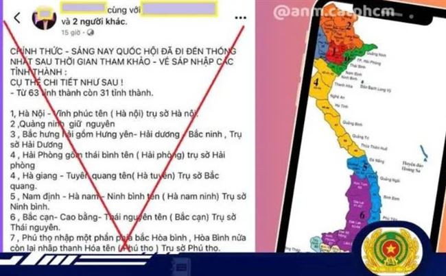 Công an TP Hồ Chí Minh: Thông tin sáp nhập 63 tỉnh thành 31 tỉnh là sai sự thật