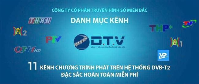 Cập nhật - Danh mục Kênh chương trình phát trên hệ thống DVB-T2 của DTV 