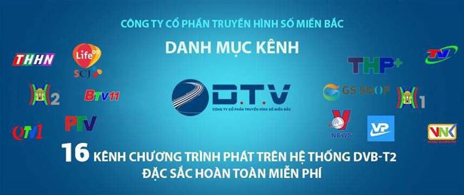 Danh mục Kênh chương trình phát trên hệ thống DVB-T2 của DTV